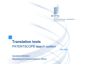 Translation tools in the PATENTSCOPE search system