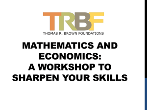 TRBF Economics and Mathematics October 28 2015