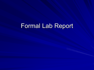 Formal Lab Report