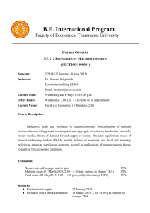 Course Outline - Faculty of Economics