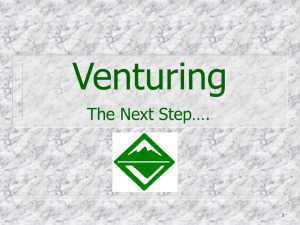 Venturing - The Next Step - US Scouting Service Project