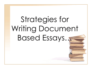 Strategies for Answering/Writing Document Based Questions…
