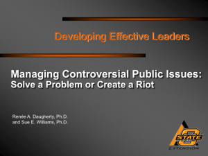 Developing Effective Leaders Managing Controversial Public Issues