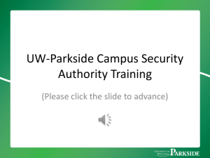 UW-Parkside Campus Security Authority Training