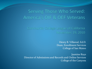 Serving those Who Served,CC League of CA