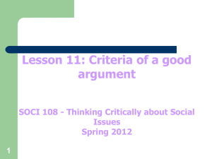 Criteria of Good Argument