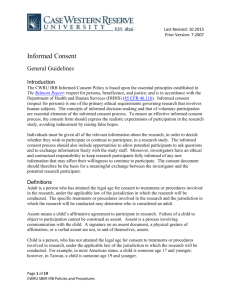 Documentation of Informed Consent