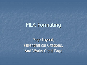 MLA Formating