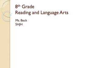 8th Grade Reading and Language Arts