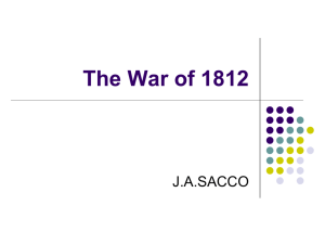 Events of the War of 1812