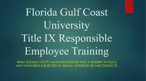 Faculty - Responsible Employee Reporting Training