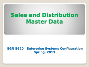 7. Sales & Distribution Master Data