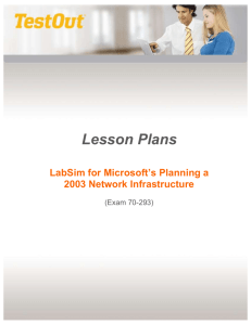 Planning a 2003 Network Infrastructure Objectives