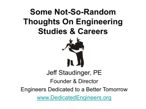 Some Thoughts On Engineering Studies & Careers