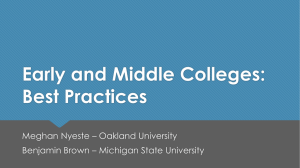 Early College Best Practices