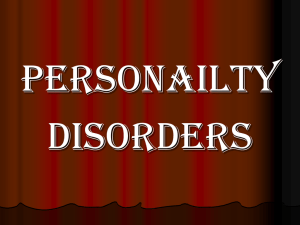 Synthesis series session on Personality Disorders