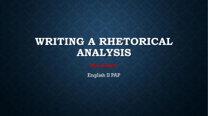 PPT - SOAPSTone & Rhetorical Analysis