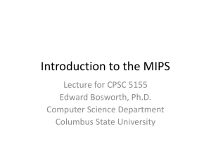 Introduction to the MIPS - Edward L. Bosworth, Ph.D.,Textbooks and