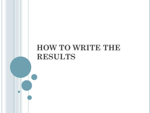 How to Write the Results