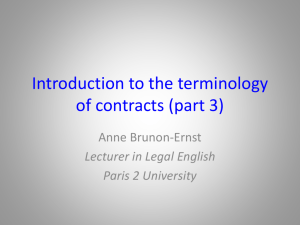 Introduction to the terminology of contracts