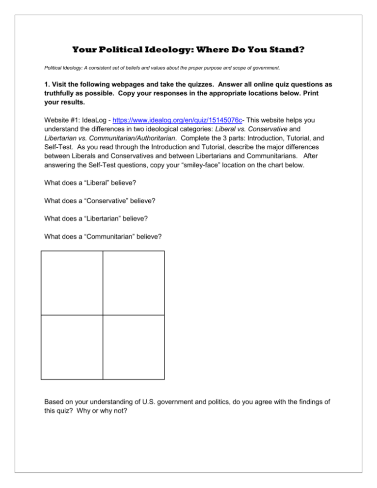  Political Ideology Worksheet Free Download Goodimg co