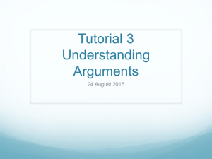 Tutorial 3 Understanding Arguments