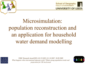 population reconstruction and an application for water demand