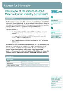 PAB review of the impact of Smart Meter rollout on industry