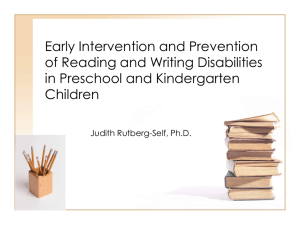 Early Intervention and Prevention of Reading and Writing