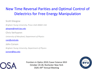 New Time Reversal Parities and Optimal Control