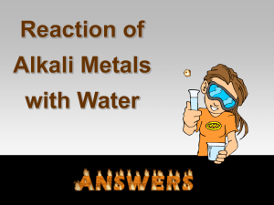 Reaction of Alkali Metal with Water Lab Answers
