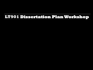 Dissertation Plan notes