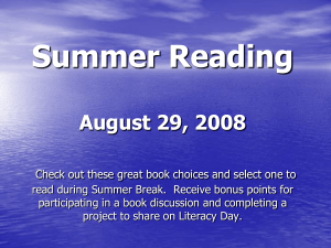 Summer Reading Power Point with timing