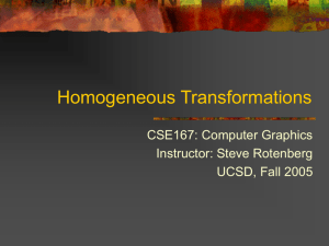 Homogeneous Transformations - Computer Graphics Laboratory at