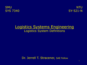 Logistics System Definition - Lyle School of Engineering