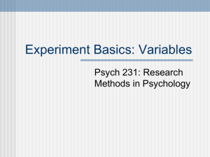 Experiment Basics: Variables - the Department of Psychology at