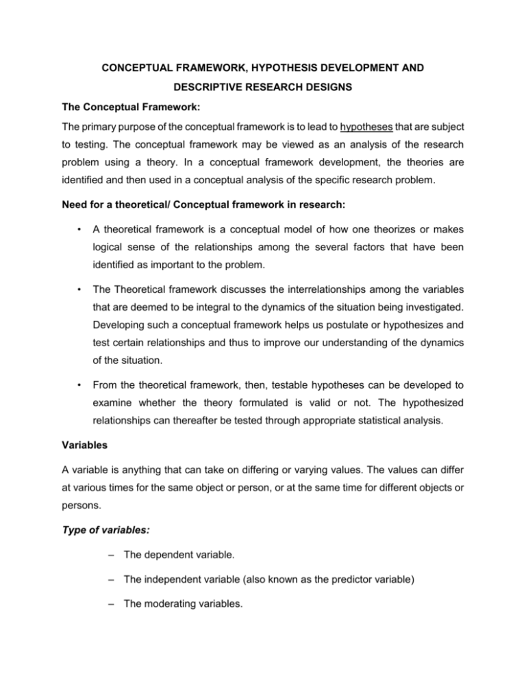 descriptive research design conceptual framework