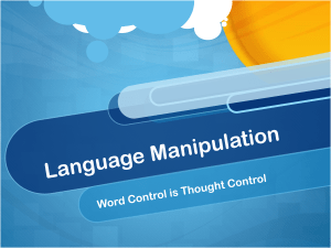 Language Manipulation - Mr. Ehrlichmann english 12