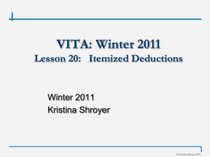 Lesson 20 - Itemized Deductions