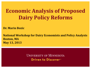 Economic Analysis of Proposed Dairy Policy Proposals