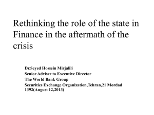 Rethinking the role of state in Finance in the aftermath of the crisis