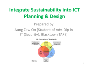 Integrate Sustainability into ICT Planning & Design (Aung).