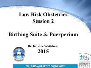 Birthing Suite & Puerperium