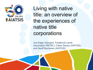 Living with native title - Australian Institute of Aboriginal and Torres