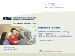 Learner support in blended learning programs at Oldeburg