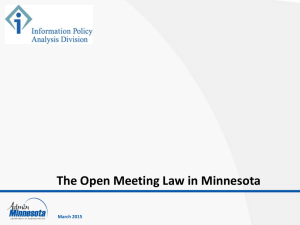 Open Meeting Law PowerPoint - Information Policy Analysis Division