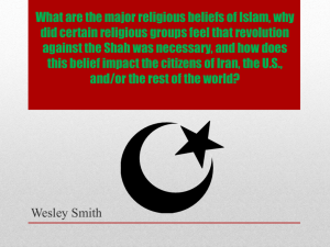 What are the major religious beliefs of Islam, why did certain