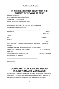 Wallace v. Romney, et al lawsuit