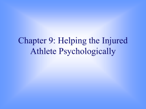 Chapter 11: Psychological Intervention for Sports Injuries and Illnesses