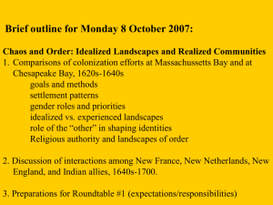 Brief outline for Monday 8 October 2007: Chaos and Order
